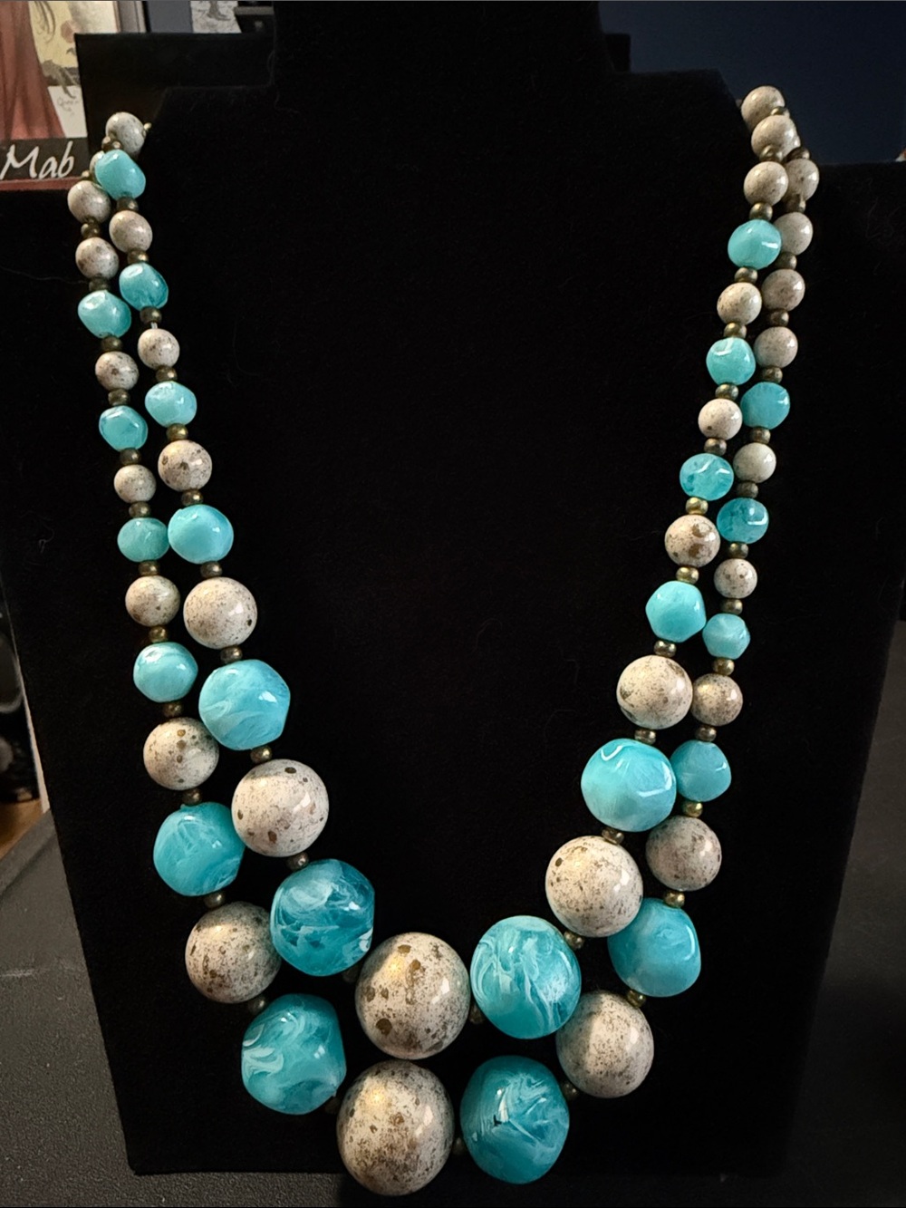 Turquoise & Speckled Multi-Bead Statement Necklace - Women Jewelry